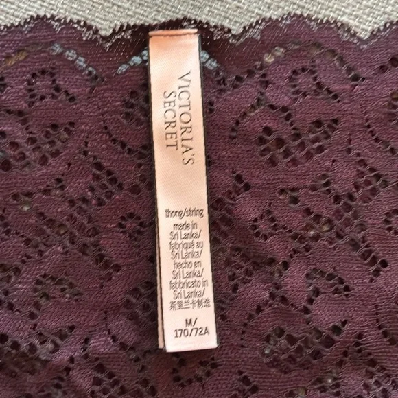 Victoria's Secret Black and Purple high rise Lace thong Panties - Picture 6 of 13